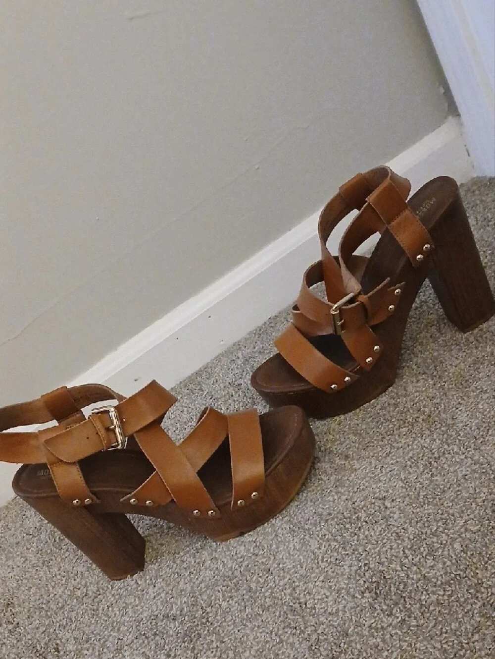 Mossimo Supply Co. Brown Strappy Platform Heels